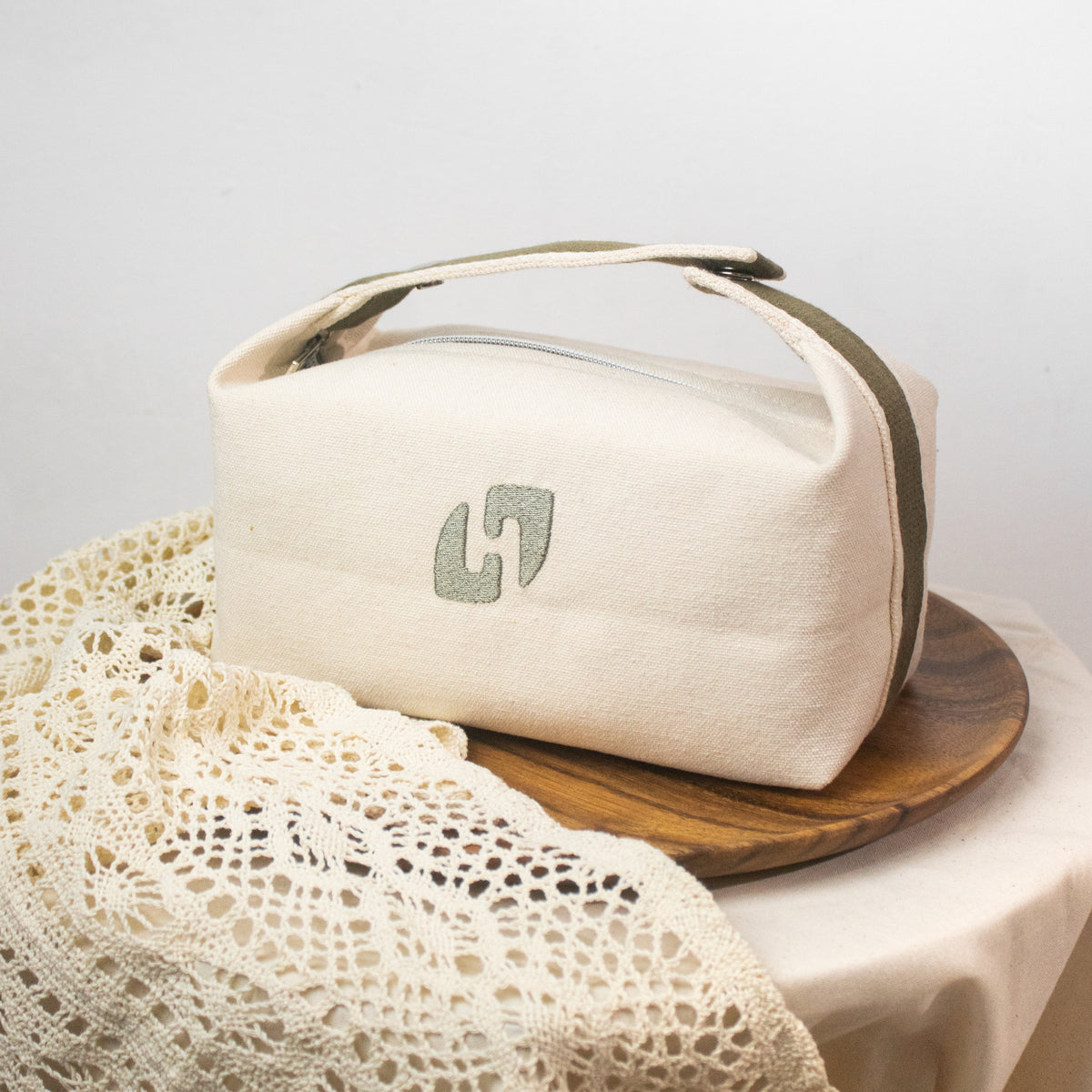 Exclusive Canvas Skincare Pouch – 100% Cotton Handbag Organizer